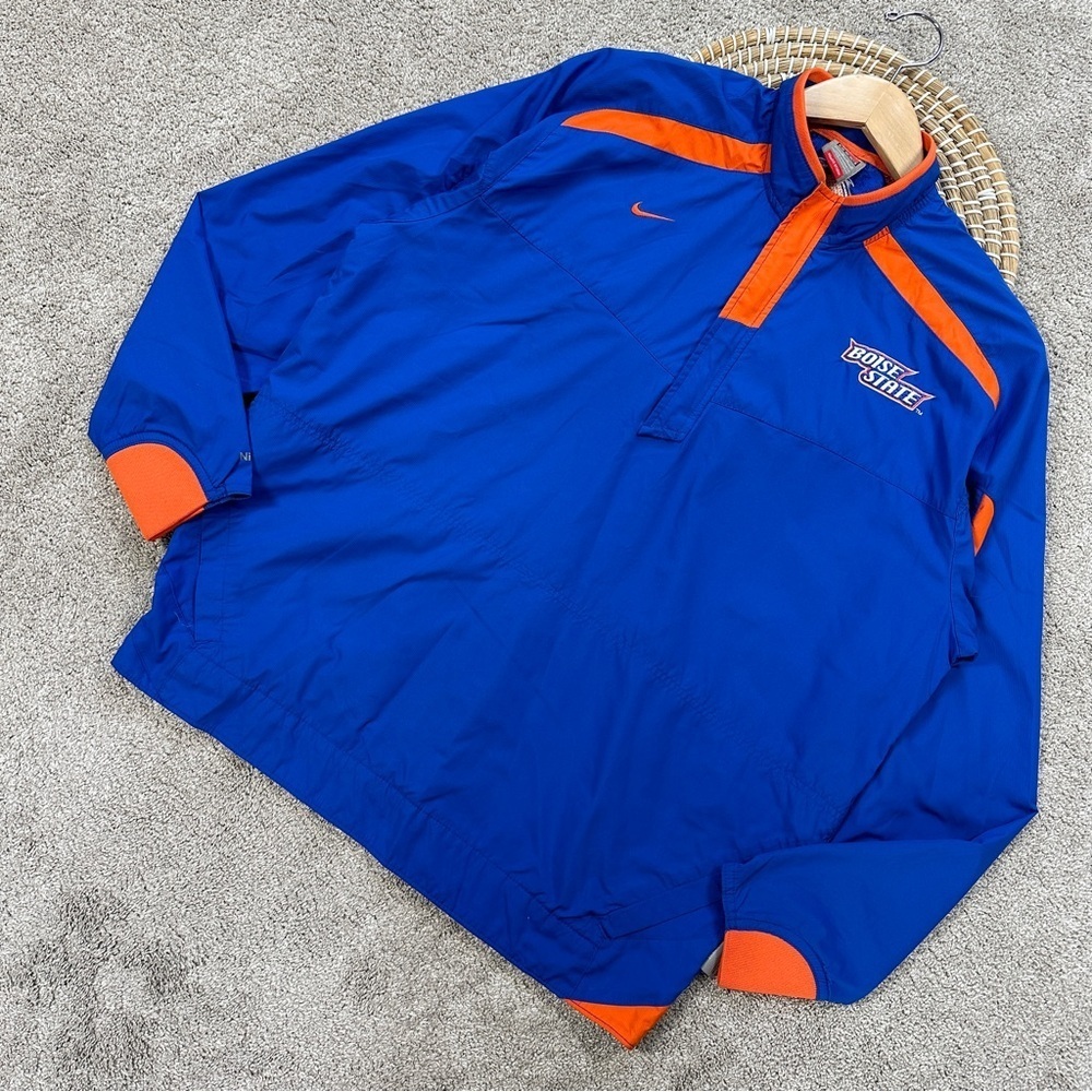 Nike Team Men’s Boise State Broncos Two-Tone Anorak Jacket Windbreaker in Blue M